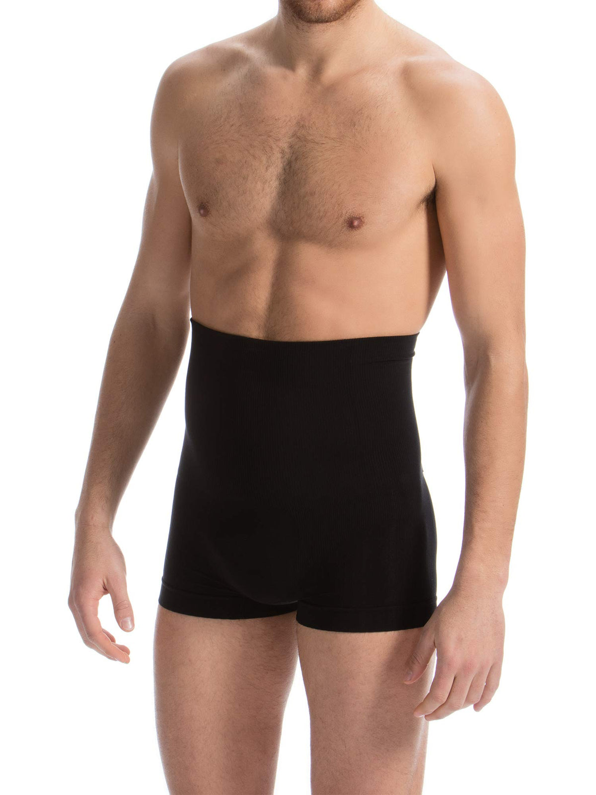 Farmacell Man 402S (Black, XXL) Men's Shaping Cotton Underwear - with Flexible Back Support and Anti-Rolling Ribs - Control Boxer Briefs with Compression Waist Girdle - Flat Tummy - Back Support