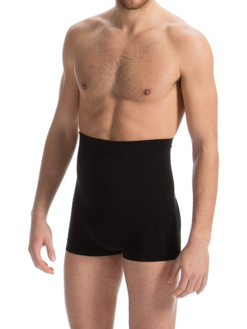 Farmacell Man 402S (Black, XXL) Men's Shaping Cotton Underwear - with Flexible Back Support and Anti-Rolling Ribs - Control Boxer Briefs with Compression Waist Girdle - Flat Tummy - Back Support