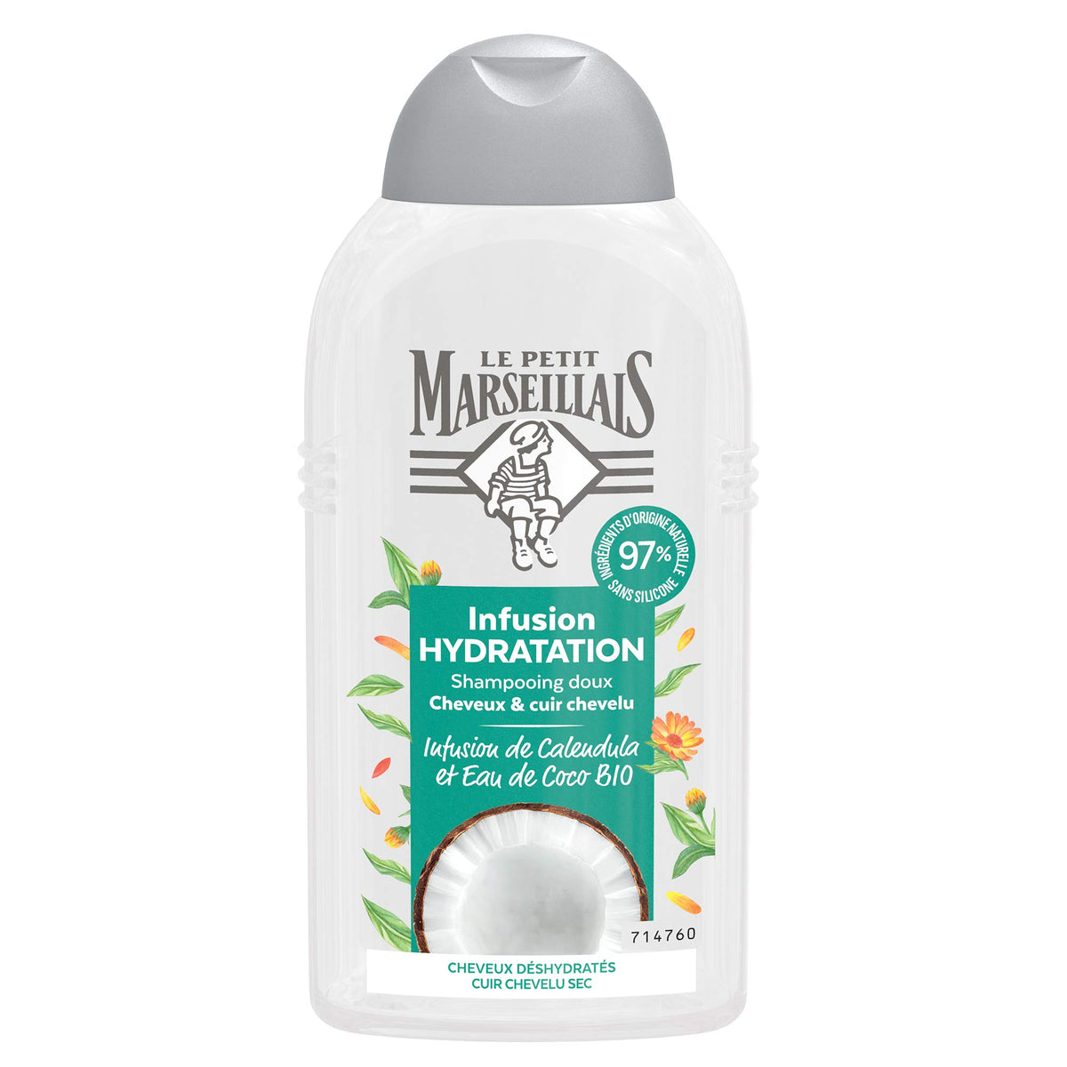 Le Petit Marseillais Shampooing Hydratation Infusion Calendula Et Eau De Coco Hydrating Calendula And Coconut Water Infusion Shampoo