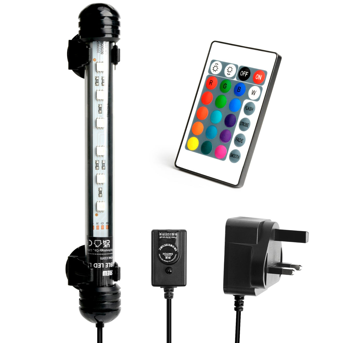 NICREW Submersible Aquarium Light, Underwater RGB Multicolor LED Lights for Fish Tank, 7 Inches, 18cm