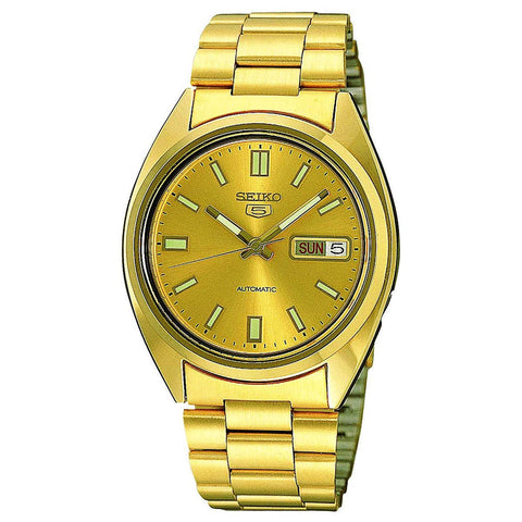 SEIKO Series 5 Automatic Gold Dial Men's Watch SNXS80K1