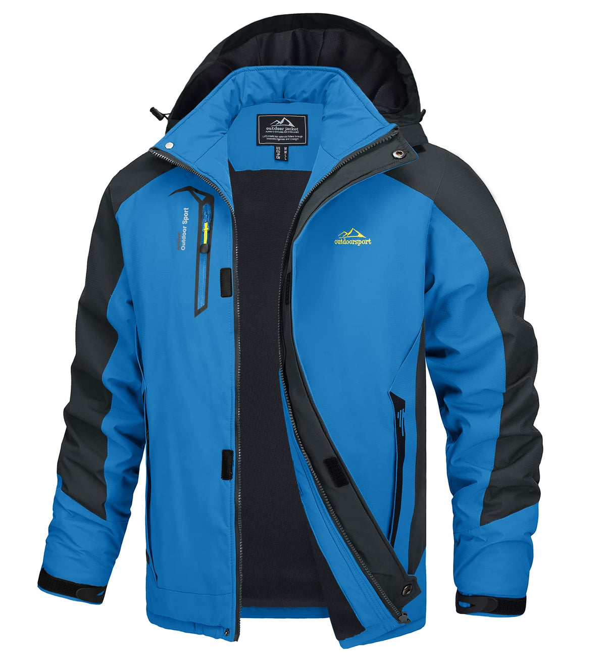 TACVASEN Mens Lightweight Jacket Winter Outdoor Walking Jacket Warm Snow Ski Windbreaker Breathable Hiking Camping Sailing Jacket Coat