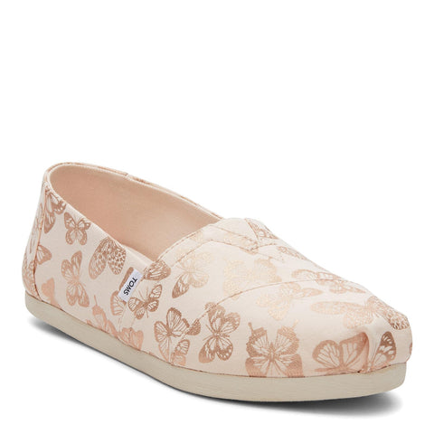 TOMS Women's, Alpargata Slip-On Peach Butterfly 5.5 M