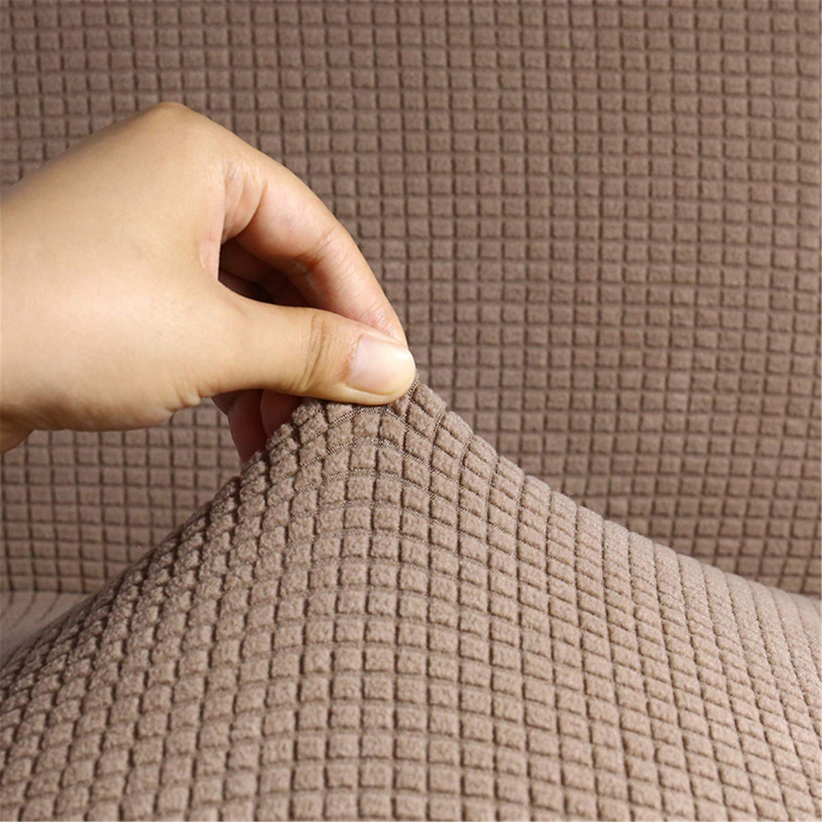 BEDSETS Water Repellent Sofa Covers 3 Seater High Stretch 1 Piece Couch Cover for Dogs Universal Sofa Slipcover Non Slip Furniture Protector Jacquard Spandex Fabric (7,3-seater 195-230cm)