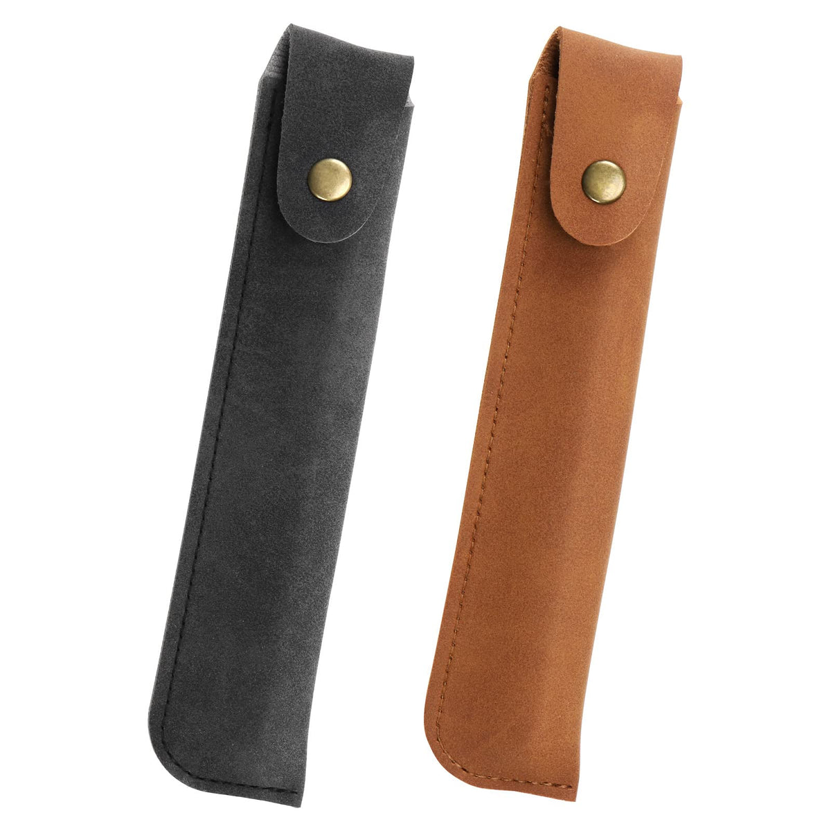 YINETTECH 2Pcs Leather Pen Case Holder Protective Pen Case Durable Pen Pouch with Metal Buckle Office Supplies for Home School Office Hospital Store