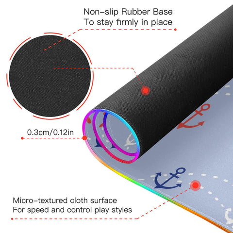 Anchor-01 Wireless Charging Mouse Pad for Mobile Phone Extra Large Gaming Mousepad with 13 Lighting Modes Mouse Mat for Gaming MacBook PC Laptop Desk Office Home