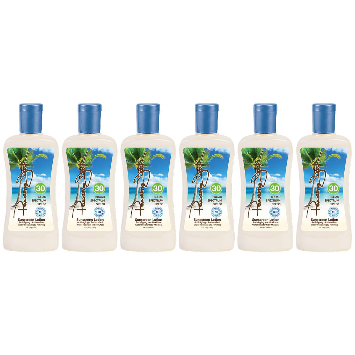 Panama Jack Sunscreen Suntan Lotion - SPF 30, Broad Spectrum UVA/UVB Protection, PABA, Paraben, Gluten & Cruelty Free, 6 FL OZ (Pack of 6)