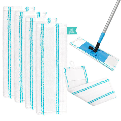 VFANDV Set of 4 Mop Covers for Floor Mop Cover, Floor Mop Replacement Cover Microfibre 44 x 15 cm Set, Cover Floor Mop Replacement Cover Microfibre Set for Strong Decontamination, All Floors