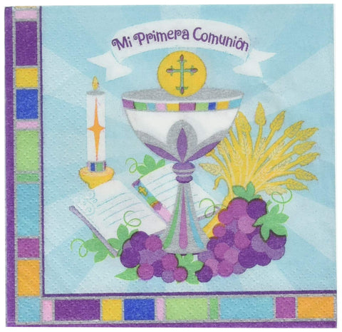 Amscan Party Supplies Mi Primera ComuniÃƒÆ’Ã†â€™Ãƒâ€ Ã¢â‚¬â„¢ÃƒÆ’Ã¢â‚¬Å¡Ãƒâ€šÃ‚Â³n Beverage Napkin, Standard, Multi