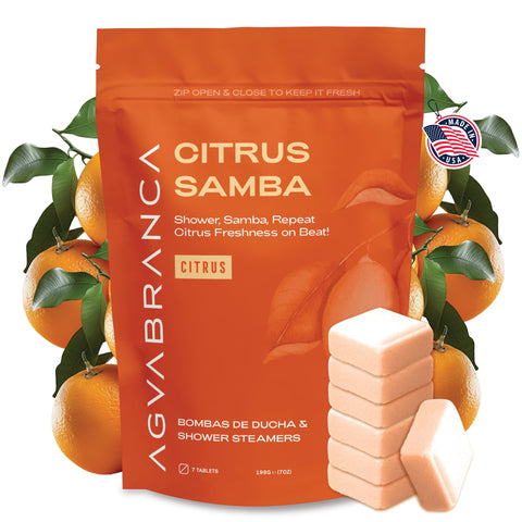 AGUABRANCA - Citrus Shower Steamers, USA Made Energy Boost Shower Steamers Aromatherapy, Shower Bombs Aromatherapy, 7 Pack Natural Shower Steamers, Mens Shower Steamers, Self Care Gifts for Men
