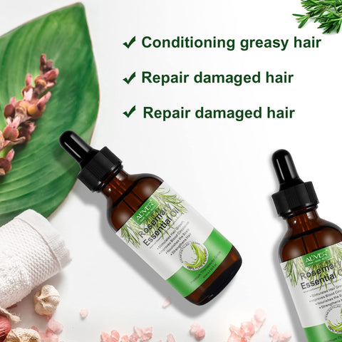 VXHDAG Rosemary Oil for Hair Growth & Skin Care - 100% Pure Rosemary Essential Oil for Eyebrow and Eyelash, Nourishes The Scalp, Stimulates Hair Growth for Men Women (1 Pack 1x60ML)