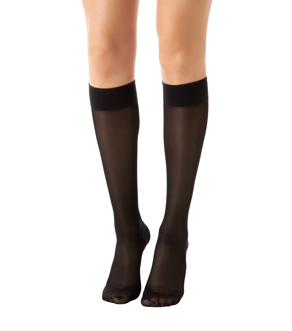 Relaxsan Basic 850P (1 Pair - Black 1/S) - firm support knee high socks PLUS 20-30 mmHg, 100% Made in Italy