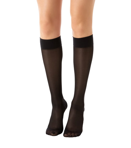 Relaxsan Basic 850P (1 Pair - Black 1/S) - firm support knee high socks PLUS 20-30 mmHg, 100% Made in Italy
