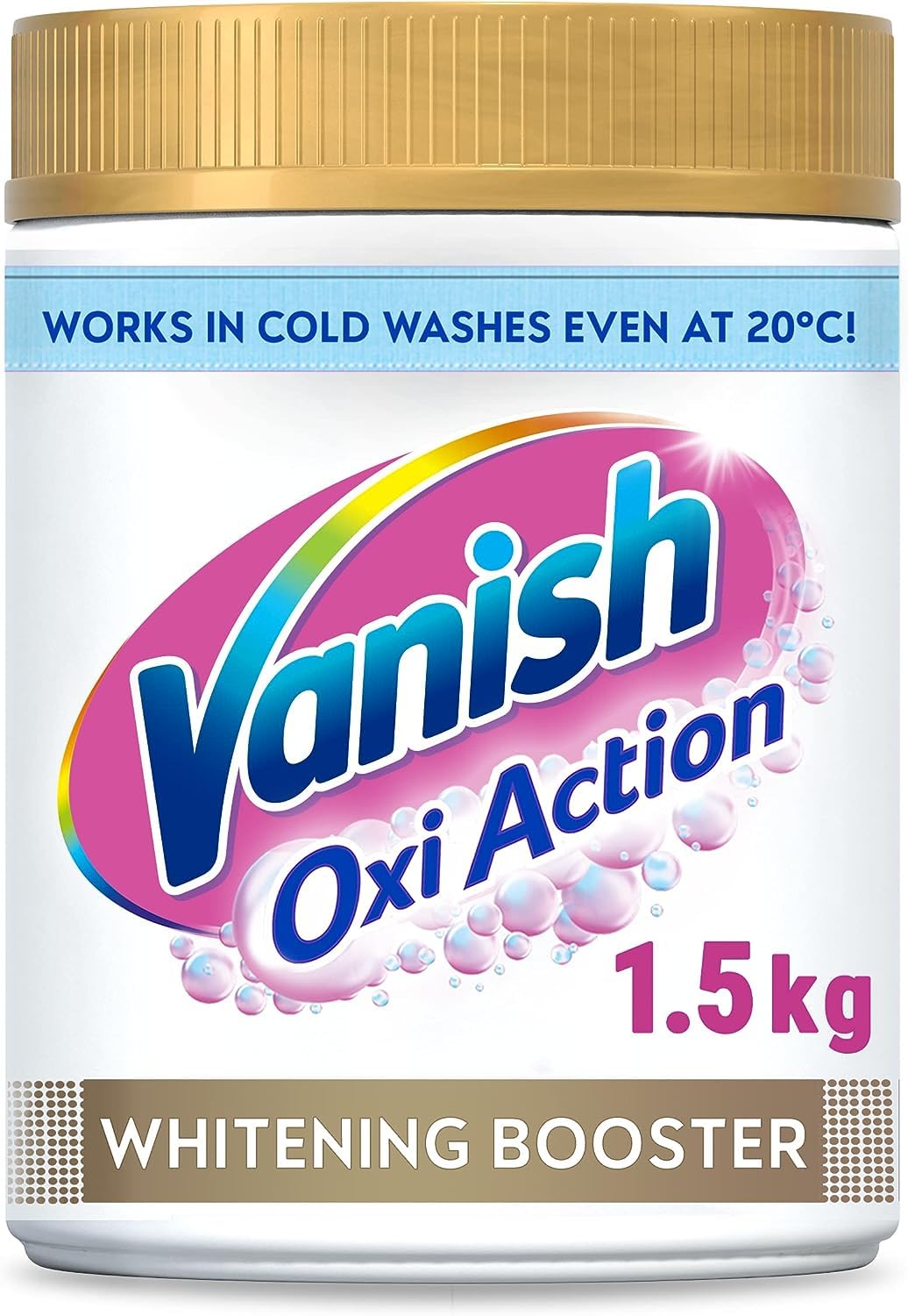 Vanish Gold Oxi Action Stain Remover & Whitening Booster Powder For Whites 1.5 Kg, Back to School, Removes School Stains Even at 20Â°C, Restores Whiteness of Greyed Fabrics, Safe on School Uniforms