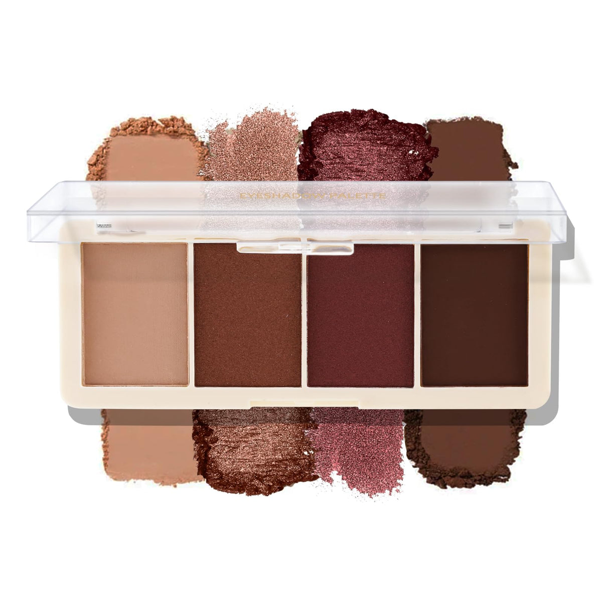 Boobeen 4 Colors Eyeshadow Palette, Highly Pigmented Eye shadow for Natural&Bold Eye Makeup, Blendable Shades in Matte and Shimmer Finishes, Easy to Apply