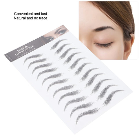 6D Eyebrow Tattoo Sticker Professional Waterproof Eyebrow Transfer Sticker Eyebrow Makeup Tool for Women and Girls (Black)(BLACK-10)