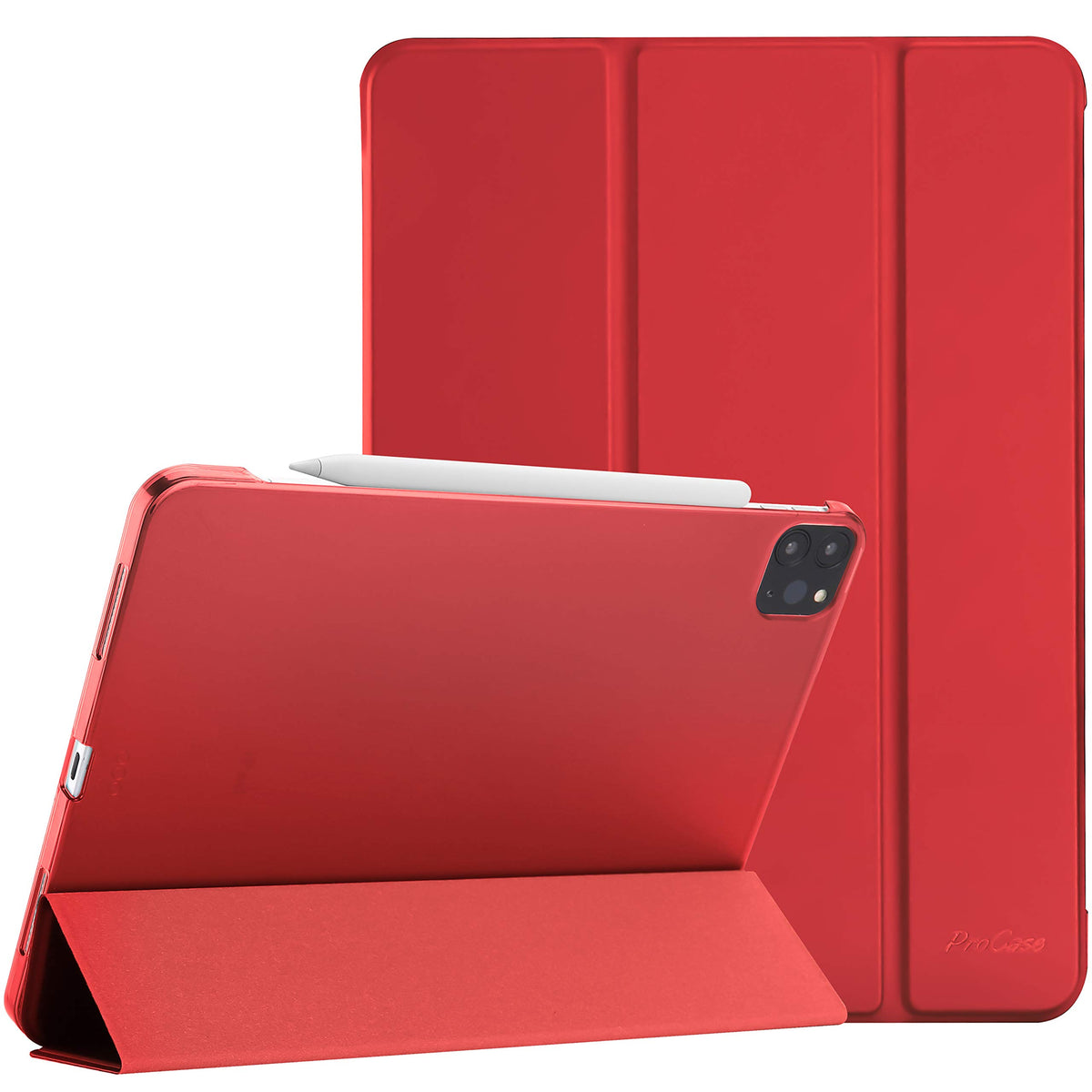 ProCase Smart Case for iPad Air 13 (M3/M2) 2025 2024/iPad Pro 12.9 2022/2021/2020/2018, Slim Stand Hard Back Shell Smart Cover for iPad Air 13”(M3/M2)/iPad Pro 12.9" 6th/5th/4th/3rd Gen -Red