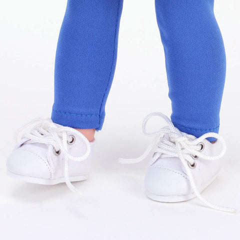 Sophia's 14.5" Doll Set of Shoes - Faux Pink Leather Dress Shoes and White All-Star Canvas Sneakers