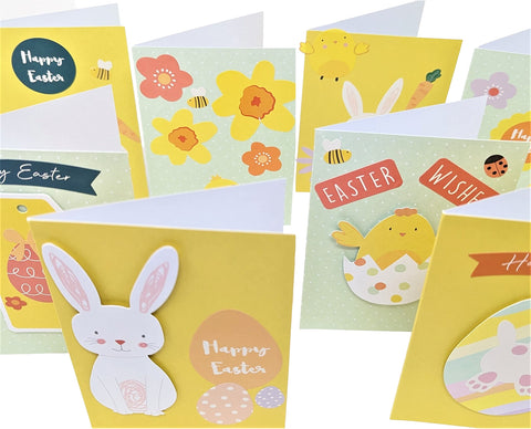 Make 8 Easter Cards - Craft Kit - Blank Cards, Stickers & Envelopes