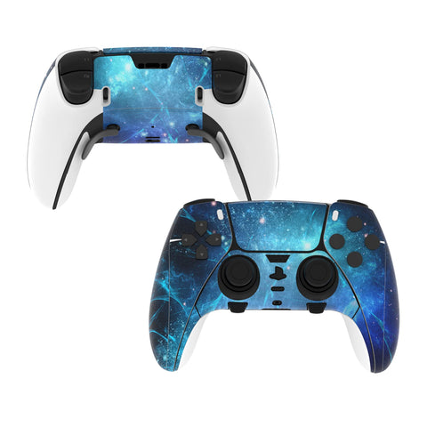 PlayVital 2 Set Skin Decals Sticker for ps5 Edge Wireless Controller, Custom Vinyl Decal Skins Wrap Cover for ps5 Edge Controller - Blue Nebula