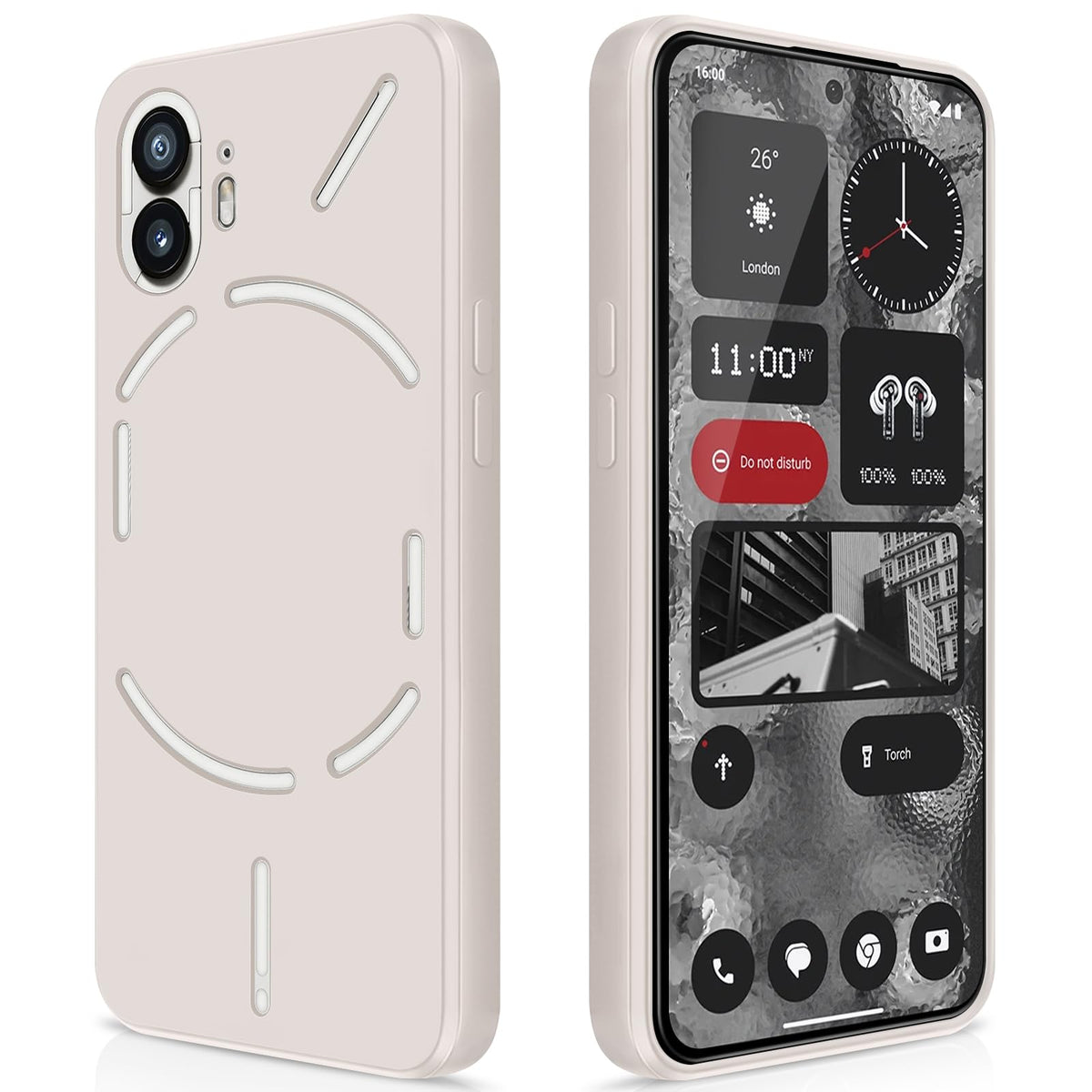 GiiYoon Case Compatible with Nothing Phone 2, Silky-Soft Touch Full-Body Protective Phone Silicone Case, Shockproof Cover with Microfiber Lining, White