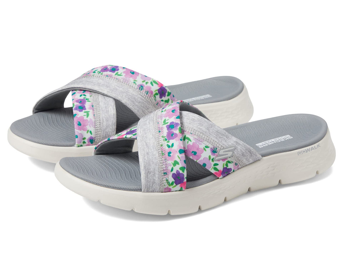 Skechers womens Go Walk Flex Sandal-blossoms Sandal, Grey, 7 US