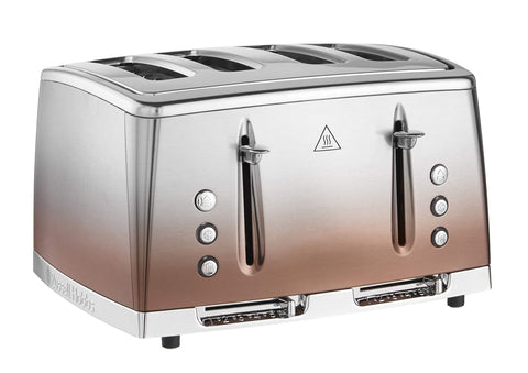 Russell Hobbs 4 Slice Eclipse Toaster with faster toasting technology (Independent slots, Lift & look, 6 Browning levels, Frozen/Cancel/Reheat with indicator lights, 850W, Copper Sunset) 25143