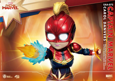Beast Kingdom Captain Marvel: Carol Danvers EAA-075 Egg Attack Action Figure, Multicolor