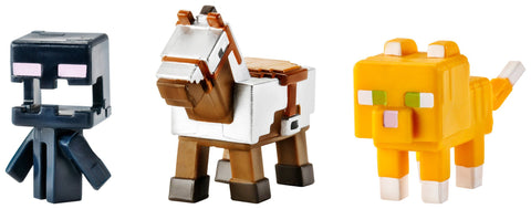 Armored Horse, Screaming Enderman & Tabby Cat Mini Figure (3 Pack)