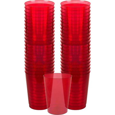 Amscan Red, Big Party Pack, Plastic Cups 10 Ounce., 72 Per Pack