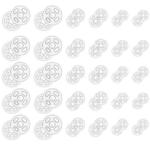 100 Sets Clear Snaps for Sewing, Plastic Sew on Snap Buttons Invisible Sewing on Snap Buttons Fasteners Buttons Round Clear Press Button for Shirts Sewing Clothing DIY Craft, 7mm 10mm 15mm