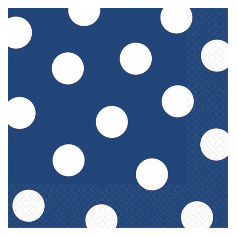 Blue Polka Dot Beverage Napkins Party Accessory