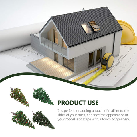 NUOBESTY 4pcs Simulation Model Model Mini Train Accessories Model Trains Faux Plant Diorama Craft Hand Decor Pine Tree Decor Plants Sand Table Accessory Artificial Student Nylon Set
