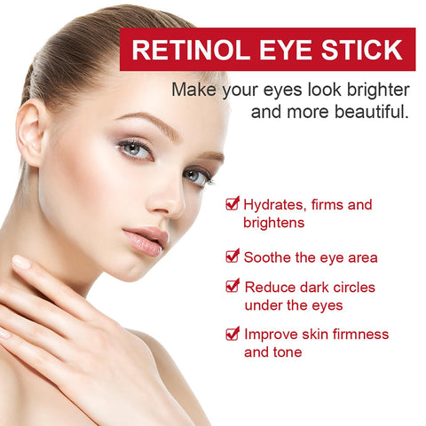 Retinol Eye Stick With Collagen,Hyaluronic Acid For Dark Circle, Wrinkles,Visible Results in 3-4 Weeks,Anti Aging Under Eye Cream, Retinol Eye Cream For Puffiness and Bags Reduces Fine Lines