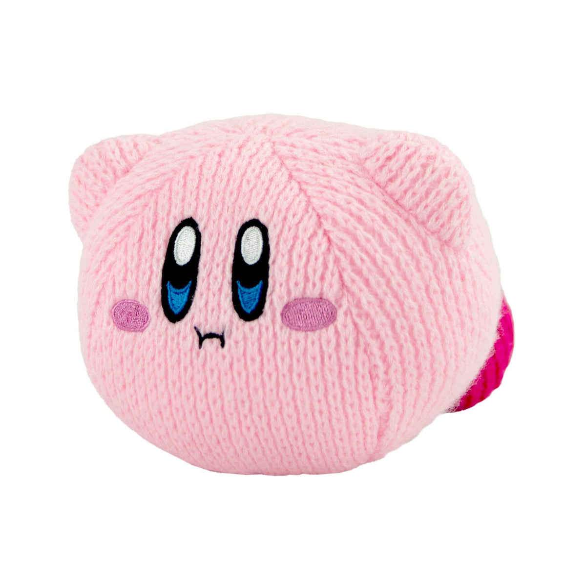 TOMY Nuiguru Knit Kirby Plush - Waving Kirby Plushie - Crochet Plushies - Collectible Crochet Stuffed Animals - Soft Cozy Plush Toys and Kirby Room Decor - 6 Inch