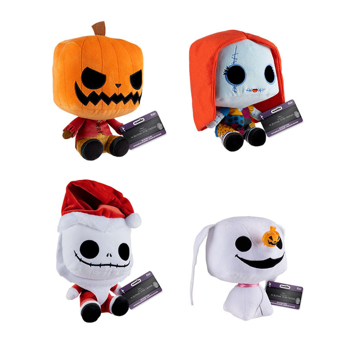 Funko Plush! The Nightmare Before Christmas - Set of 4 - Pumpkin King, Sally, Santa Jack and Zero