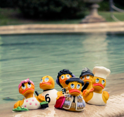 Row Boat Rubber Duck Bath Toy | All Natural, Organic, Eco Friendly, Squeaker | Imported from Barcelona, Spain