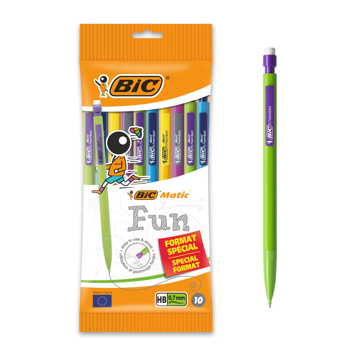 BIC Matic Fun Mechanical Pencils 0.7 mm HB Assorted Colours Pack of 10