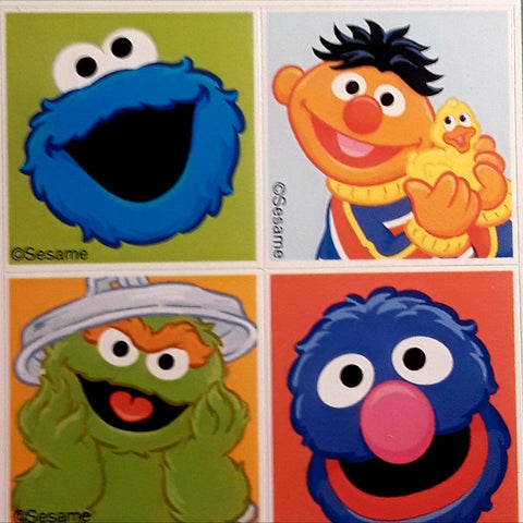 USPS 2019 Sesame Street Sheet of 16 Forever Stamps with Set of 4 Stickers Bundle (2 Items)
