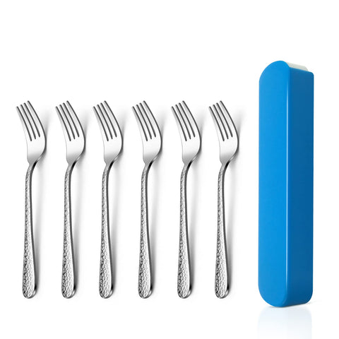 HaWare Kids Forks, 6 Pcs Stainless Steel Toddler Children Cutlery Forks Set, Small Metal Utensil Fork Set for KidÃƒÆ’Ã‚Â¢ÃƒÂ¢Ã¢â‚¬Å¡Ã‚Â¬ÃƒÂ¢Ã¢â‚¬Å¾Ã‚Â¢s Self Feeding, Hammered Edge& Safe Round Fork Tines, Mirror Polished& Dishwasher Safe