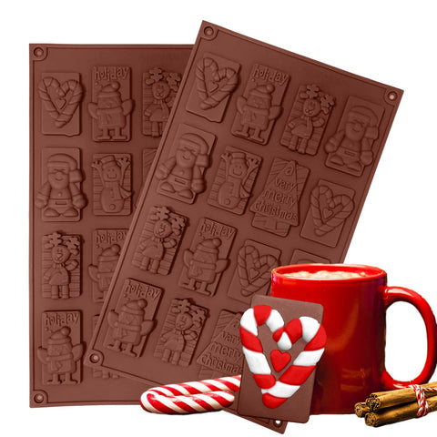 Silicone Christmas Chocolate Moulds, Silicone Cookie Mould for Christmas Cakes, Sweets, Chocolate Soap
