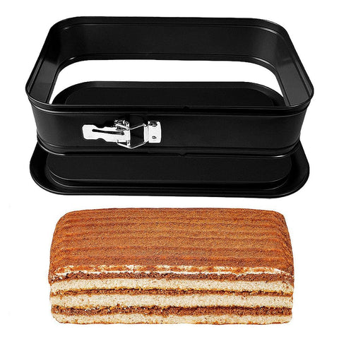 FOGARI Springform Cake Tin, Rectangular, 24 x 14 cm, Rectangular Springform Cake Tin, Non-Stick Cheesecake Mould with Removable Base, Leak-Proof