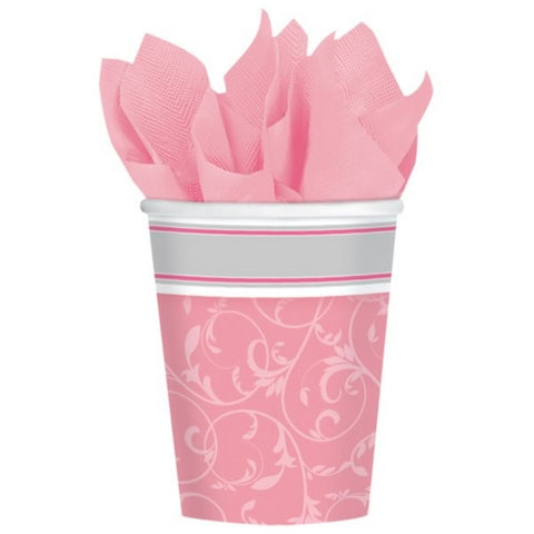 Amscan Boys Blessings Religious Party Scroll Printed Paper Cups (Pack of 8), Blue, 9 oz