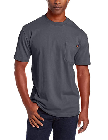 Dickies mens Heavyweight Crew Neck Short Sleeve Tee Henley Shirt, Charcoal, Small US