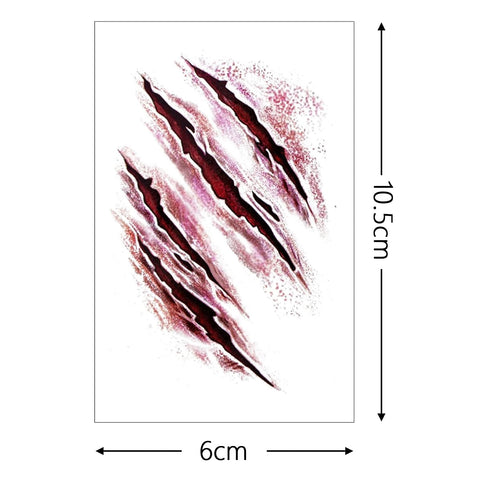 XiaoTu 20 PCS Halloween Scar Temporary Tattoos,Halloween Makeup Kit for Adults Women Men,Realistic Fake Scars Bloody Wound Stitch Horror Zombie Makeup Sticker Tattoos Cut Waterproof Tattoo Stickers Sets