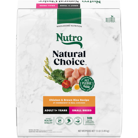 Nutro Core Dry Dog NATURAL CHOICE Small Breed Adult Dry Dog Food, Chicken & Brown Rice Recipe Dog Kibble, 13 lb. Bag