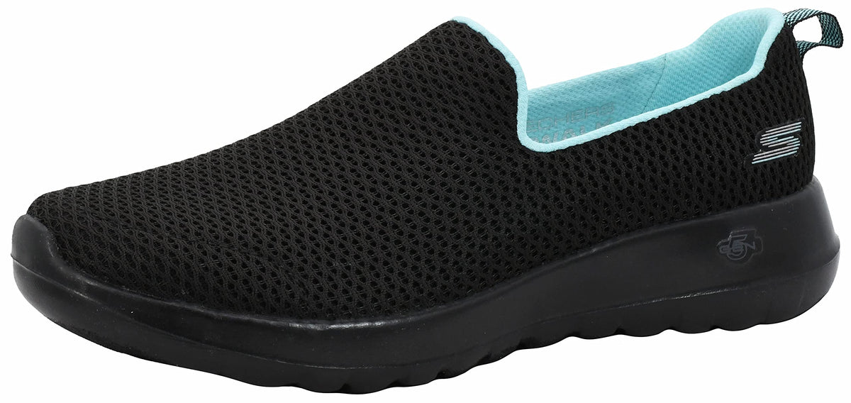 Skechers Women's Go Walk Joy Sneaker, Black/Aqua, 7