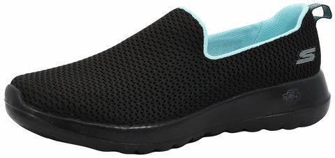 Skechers Women's Go Walk Joy Sneaker, Black/Aqua, 7