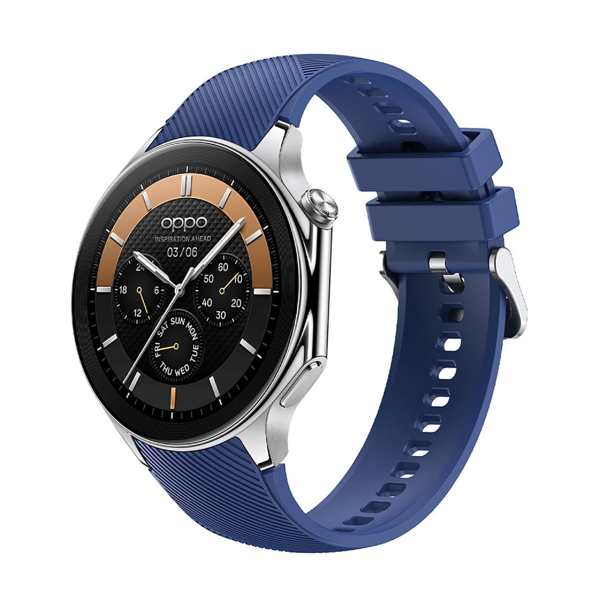 GIOPUEY Strap Compatible with OnePlus Watch 3/2/2R/OPPO Watch X, Soft silicone Watch Strap, Strap Replacement [Wear-resistant] [breathable] - midnight blue