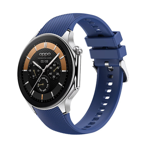 GIOPUEY Strap Compatible with OnePlus Watch 3/2/2R/OPPO Watch X, Soft silicone Watch Strap, Strap Replacement [Wear-resistant] [breathable] - midnight blue